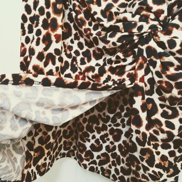 SALE Zenobia Strapless Off Shoulder Leopard Print Mini Dress Spandex Size 1x - Picture 5 of 6